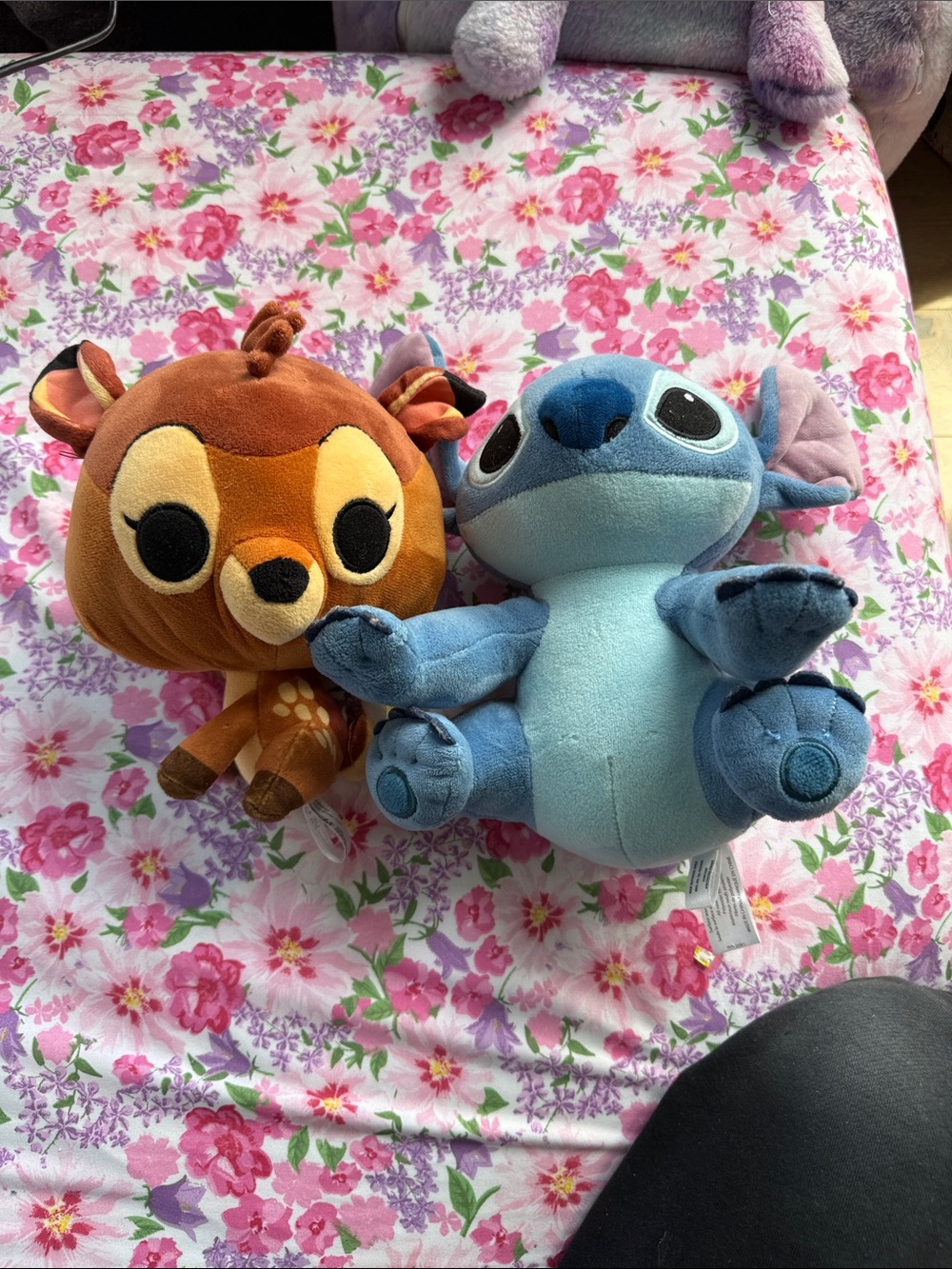 Disney Blue Stitch and Brown Bambi Plush Pair